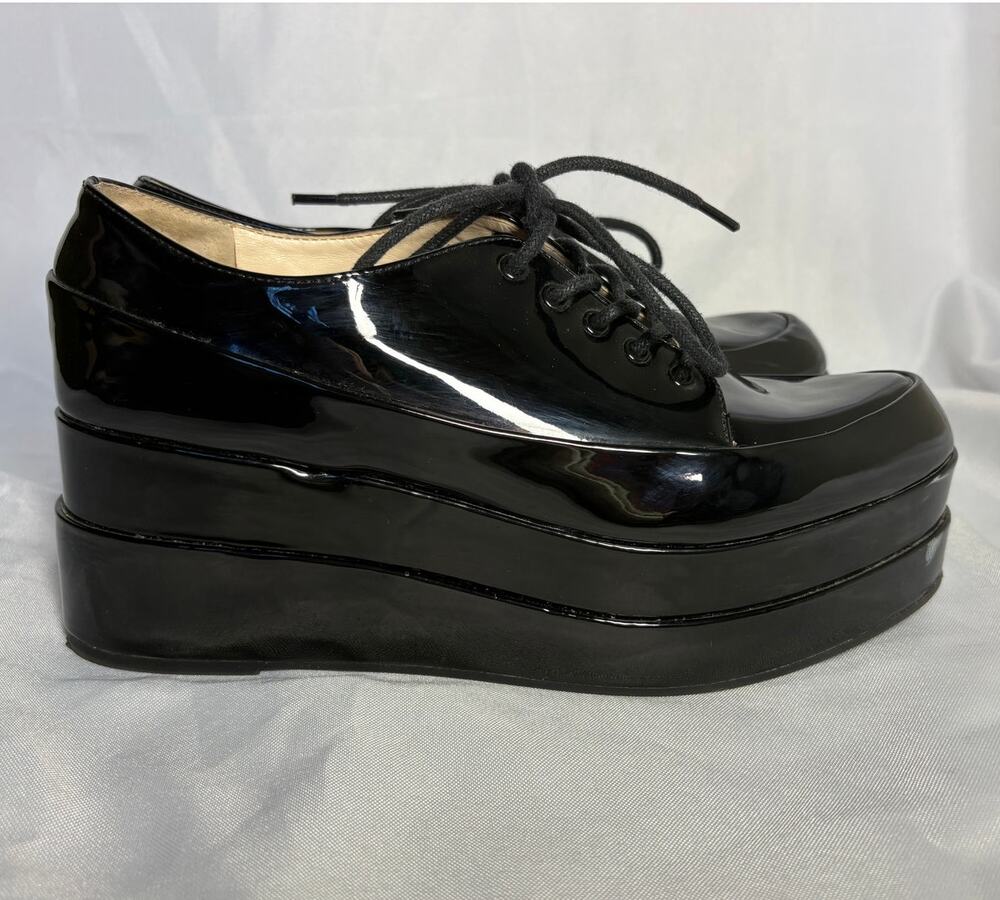 Jessica Simpson Espira Black Patent Extreme Platform Oxfords Women's size 7.5